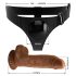 Pretty Love jahač — univerzalni pojas s dildo dodatkom, 17 cm (crna)