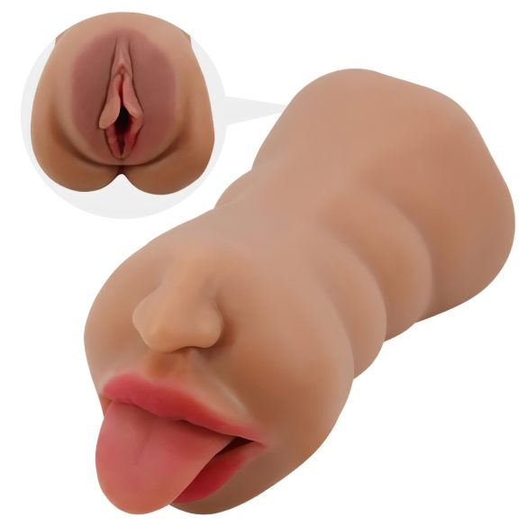 Crazy Bull - masturbator u obliku usta i vagine - prirodna boja