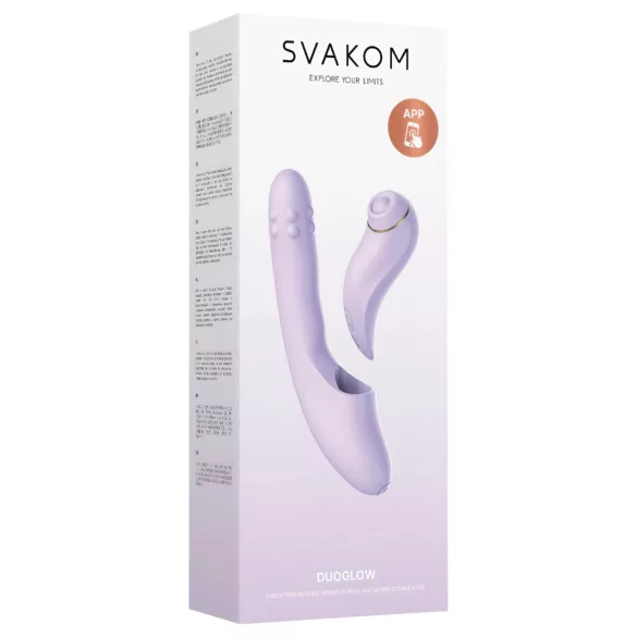 Svakom DuoGlow - Aplikacijom upravljani vibrator za G-točku i klitoris (ljubičasti)