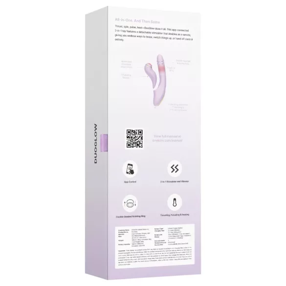 Svakom DuoGlow - Aplikacijom upravljani vibrator za G-točku i klitoris (ljubičasti)