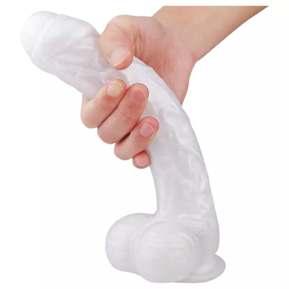 Sex HD Martin - realistični dildo s testisima i vakuumskom čašicom - bijeli