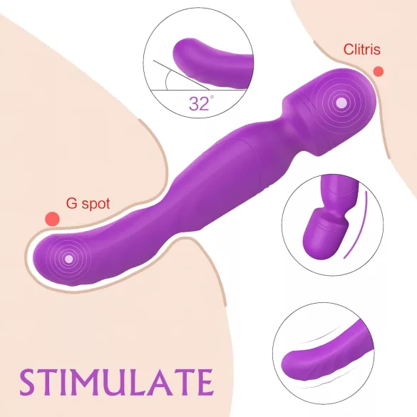 Sex HD Iris - vibrator s 2 motora i grijanjem - masažer - ljubičasti