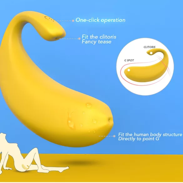 Sex HD - Vibracijsko jaje s upravljanjem putem aplikacije (žuto)