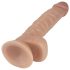 Lovetoy Real Extreme - dildo s vakuumskim postoljem - 21cm - natur