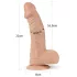 Lovetoy Real Extreme - dildo s vakuumskom čašicom - 23 cm (prirodna boja)