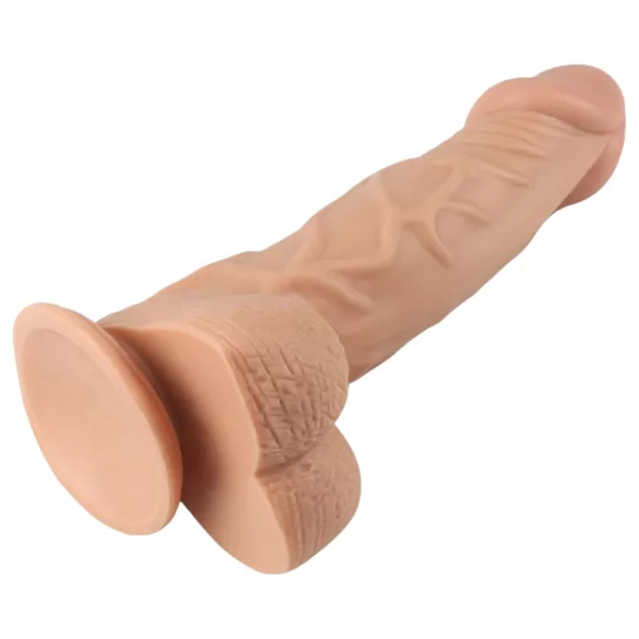 Lovetoy Real Extreme - dildo s vakuumskom čašicom - 23 cm (prirodna boja)