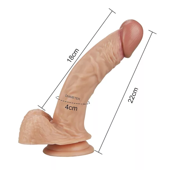 Lovetoy Real Extreme - G-točka dildo - 21 cm - prirodna boja