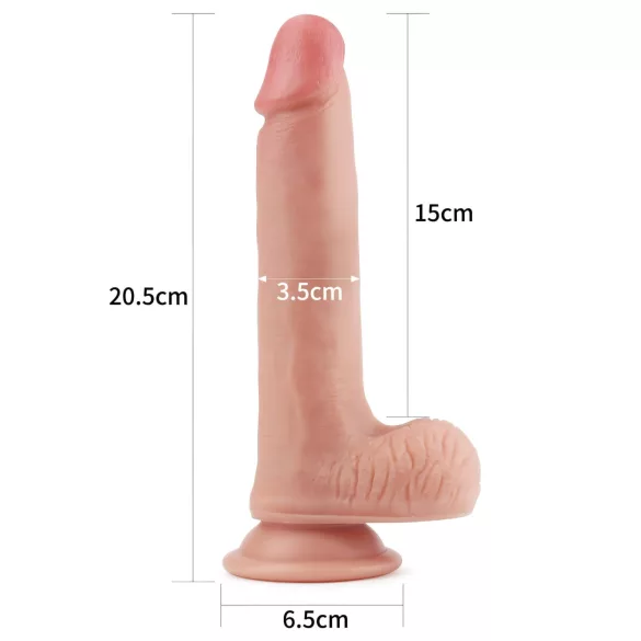 Lovetoy Nature Cock - realistični dildó s dva sloja - 20cm - prirodna boja