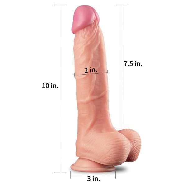Lovetoy Nature Cock - realistični dildo s dvostrukim slojem - 25 cm - natur
