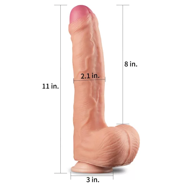 Lovetoy Nature Cock - realistični dildo s dvostrukim slojem - 28 cm