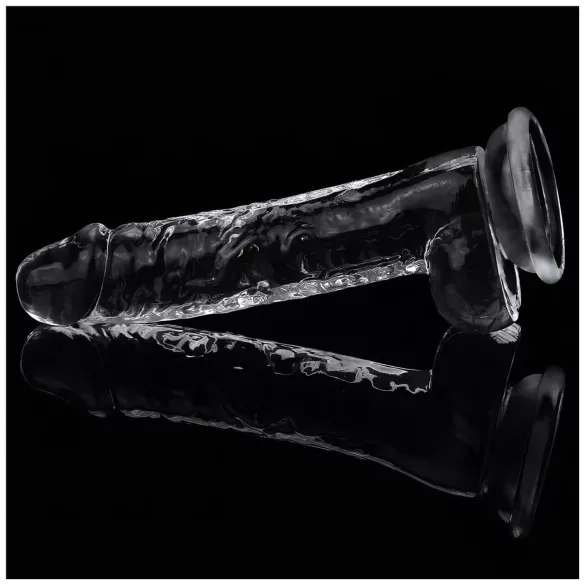 Lovetoy Flawless Clear - dildo s vakuumskom čašicom - 19 cm (prozirno)