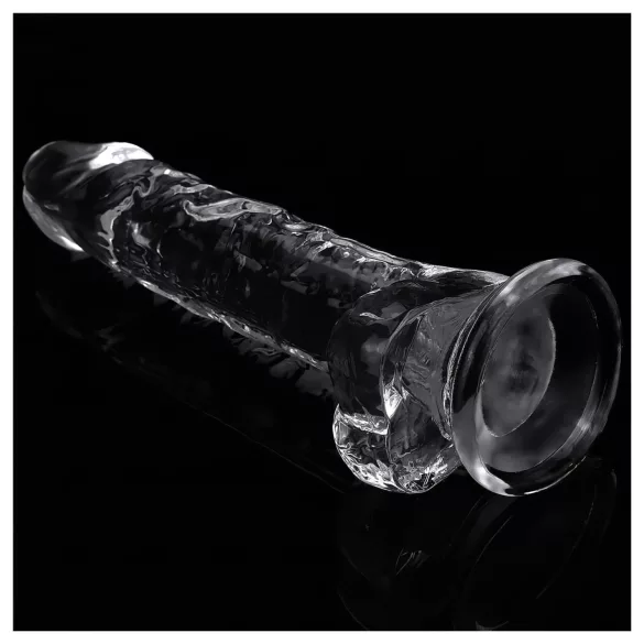 Lovetoy Flawless Clear - dildo s vakuumskom čašicom - 19 cm (prozirno)
