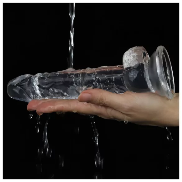 Lovetoy Flawless Clear - dildo s vakuumskom čašicom - 19 cm (prozirno)