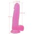 Lovetoy Jelly Studs - dildo s vakuumskim postoljem, 20cm (ružičasti)