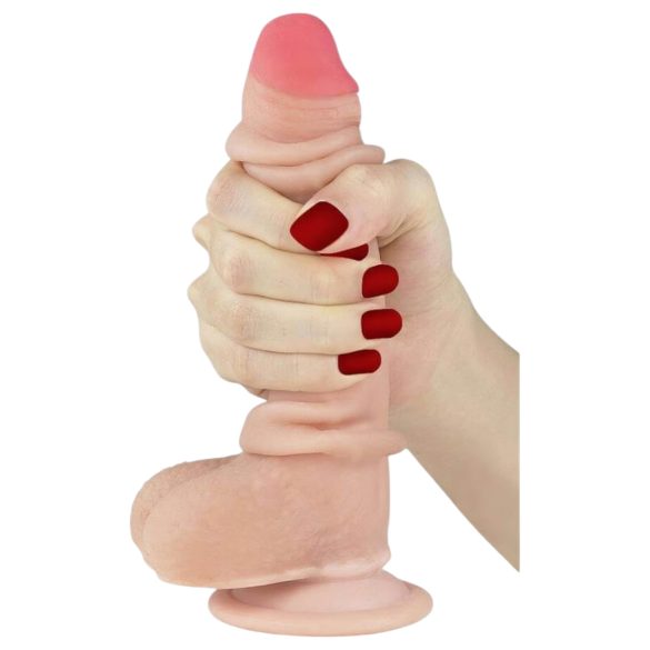 Lovetoy Sliding-Skin - dvostruki sloj dildo - 18cm (prirodni)