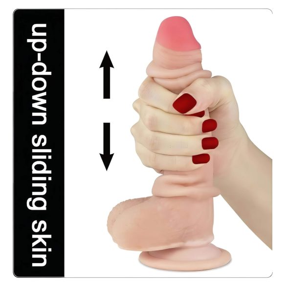 Lovetoy Sliding-Skin - dvostruki sloj dildo - 18cm (prirodni)
