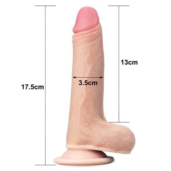 Lovetoy Sliding-Skin - dvostruki sloj dildo - 18cm (prirodni)
