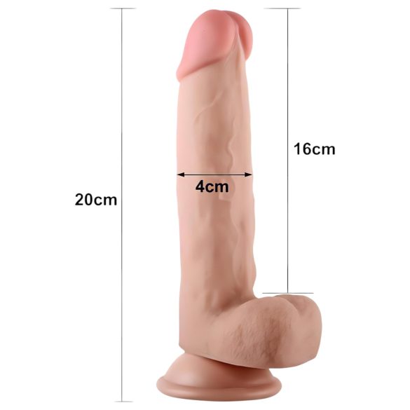 Lovetoy Sliding-Skin - dvoslojni dildo - 21cm (naturalan)
