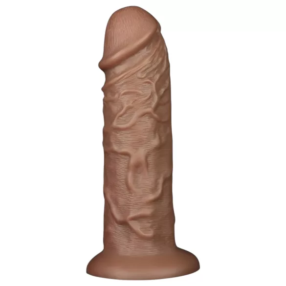 Lovetoy Chubby - realistični dildo s vakuum postoljem - 25 cm - prirodna boja
