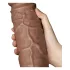 Lovetoy Chubby - realistični dildo s vakuum postoljem - 25 cm - prirodna boja