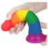 Lovetoy Prider - realistični dildo - 19 cm - šarena boja