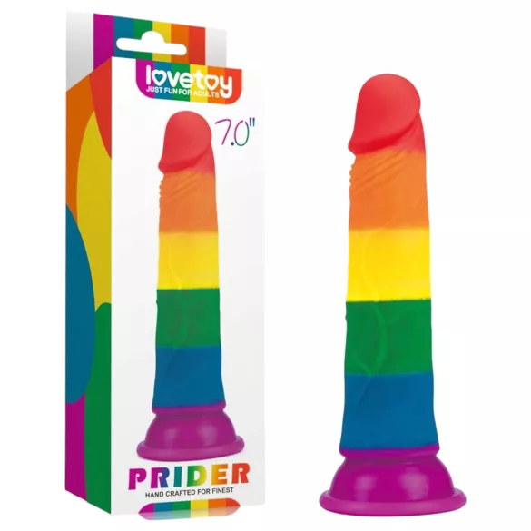 Lovetoy Prider - realistični dildo - 19 cm - šarena boja