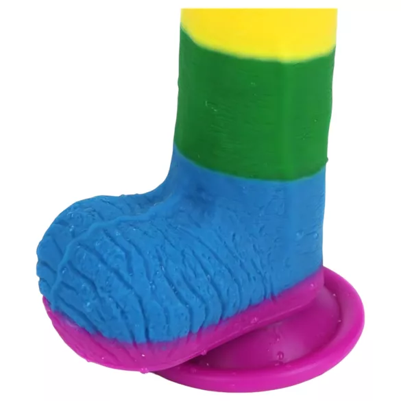 Lovetoy Prider - realistični dildo s testisima - 20 cm - šareni