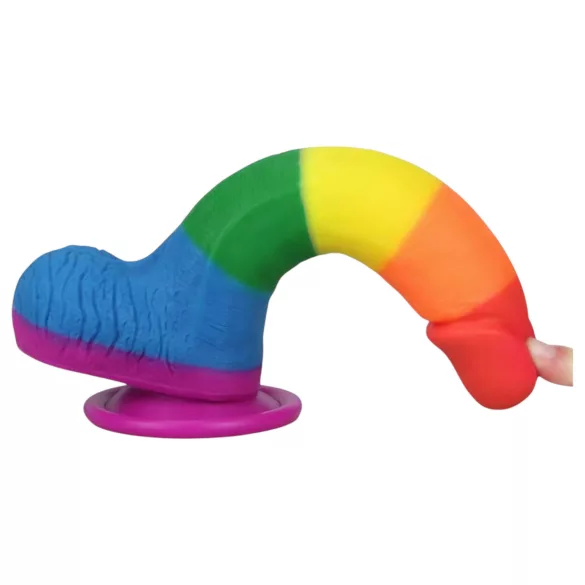 Lovetoy Prider - realistični dildo s testisima - 20 cm - šareni