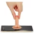 Lovetoy - mini dildo s vakuumskom bazom - nosač za telefon - natur