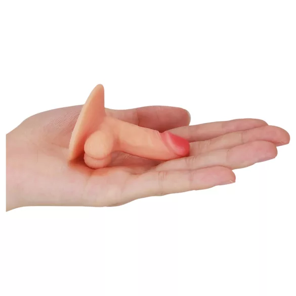 Lovetoy - mini dildo s vakuumskom bazom - nosač za telefon - natur