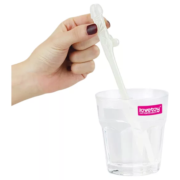 Lovetoy - svjetleća slamka s penisom - bijela