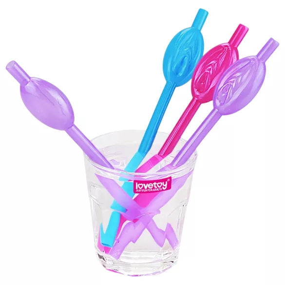 Lovetoy - slamka za piće u obliku vagine - roza/plava/ljubičasta