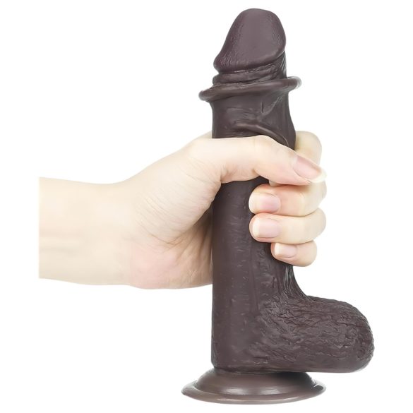 Lovetoy Sliding-Skin - dvostruki sloj dildo - 18cm (smeđa)