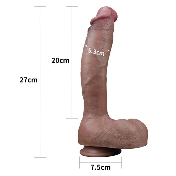 Lovetoy Nature Cock - realistični dildó s dvostrukim slojem - 26cm - natur