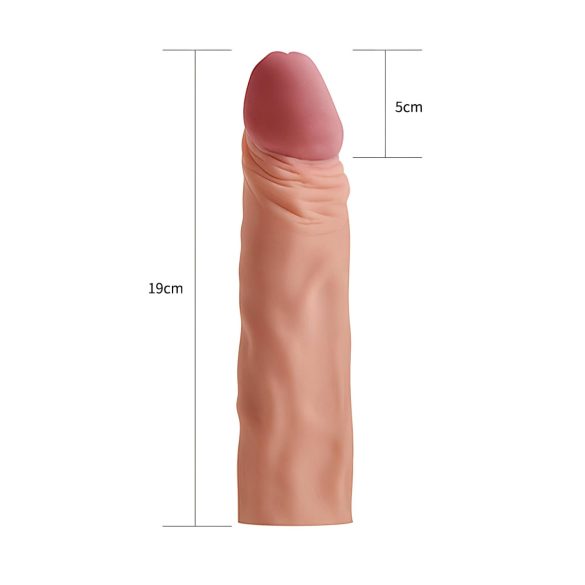Lovetoy Pleasure X-tender - produžetak za penis - 19 cm - natur