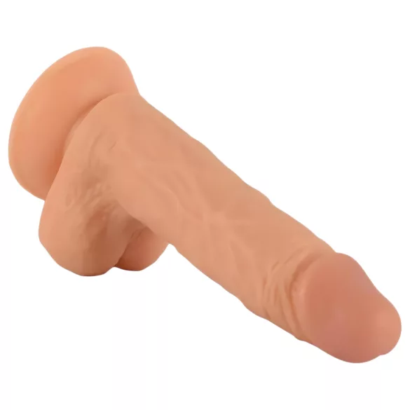 Mr. Rude - realistični dildo s vakuum podlogom - 19 cm - natur