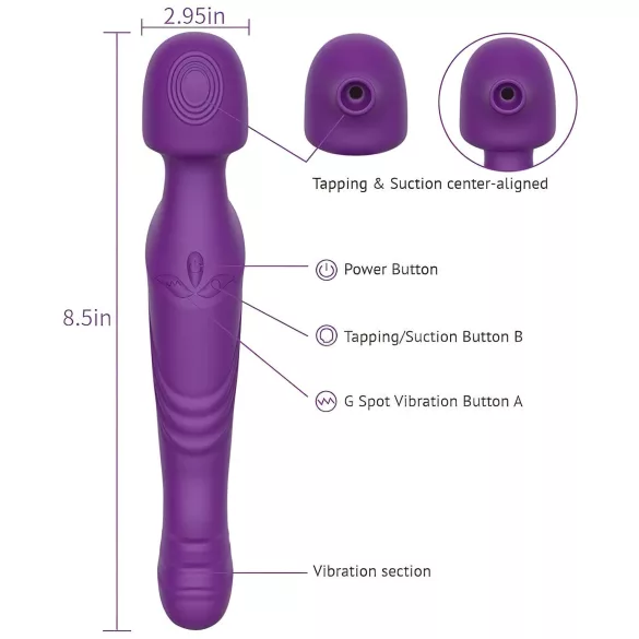 Tracy's Dog - masažer vibrator s pulsiranjem - silikon - ljubičasta