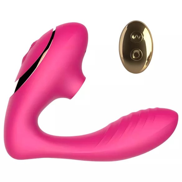 Tracy's Dog 2 - vibrator s pulsirajućim zrakom 2u1 - silikon - rozi
