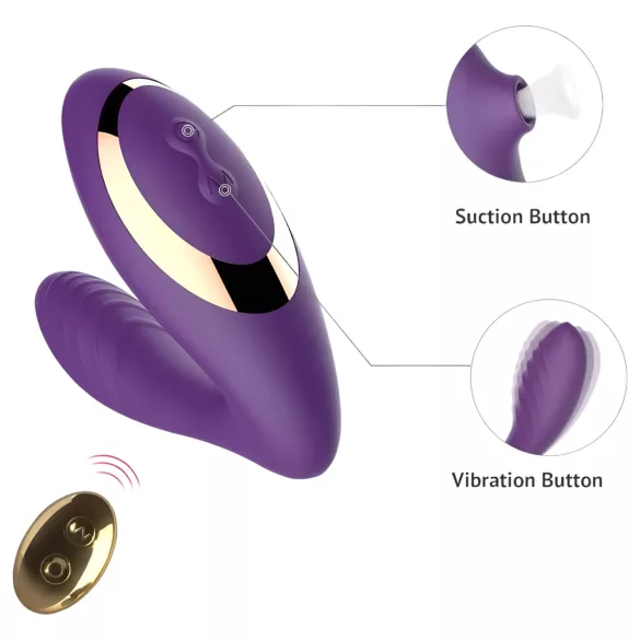 Tracy's Dog 2 - vibrator s pulsirajućim zrakom 2u1 - ljubičasti