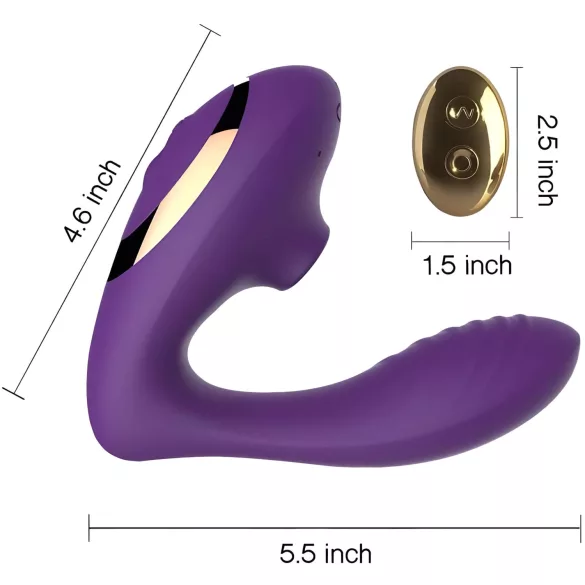 Tracy's Dog 2 - vibrator s pulsirajućim zrakom 2u1 - ljubičasti