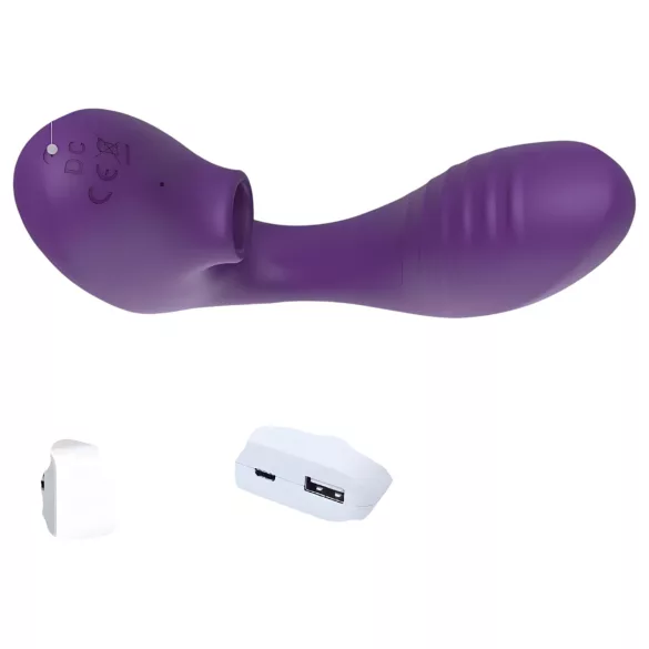 Tracy's Dog 2 - vibrator s pulsirajućim zrakom 2u1 - ljubičasti