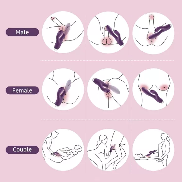 Tracy's Dog - vibrator z zecjim ušima - vodootporan, za klitoris - ljubičasti