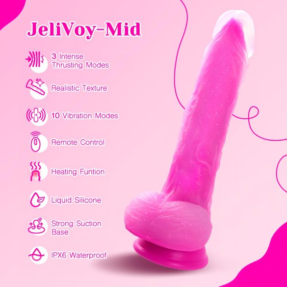 Tracy's Dog Jelivoy-Mid - realistični vibrator - 20 cm - roza