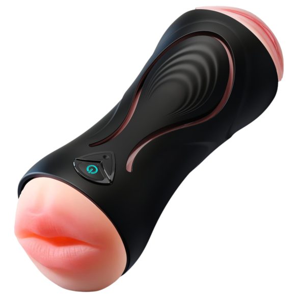 Leopard - Usta i umjetna vagina penis vibrator (naturalna boja)