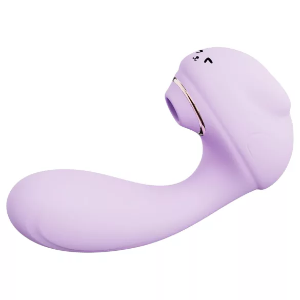 Leopard - vibrator s usisavanjem i vibracijom - ljubičasti
