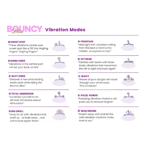 Bouncy Bliss Classic - napuhani jastuk s vibratorom - ljubičasta