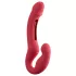 Honey Play Box Harmony Duo - Aplikacijom upravljivi strap-on vibrator s jezičkom (crveni)