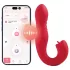 Honey Play Box Joi Thrust 2 - aplikacijom upravljani vibrirajući jezik s funkcijom potiskivanja (crveni)
