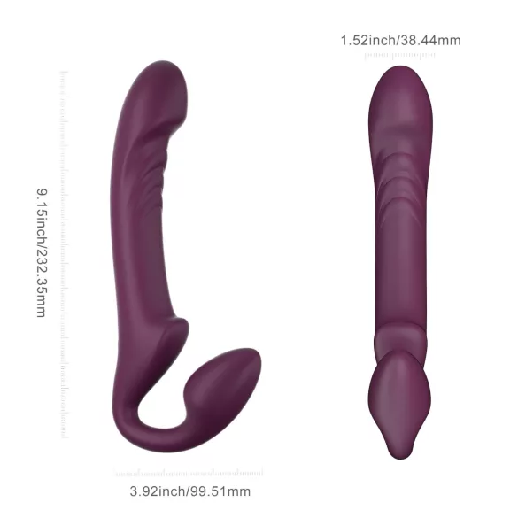 Honey Play Box Bliss - rotirajući strap-on vibrator s kuglicama - ljubičasti