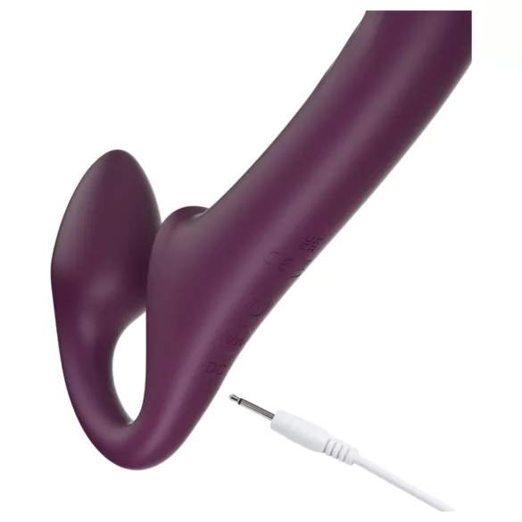 Honey Play Box Bliss - rotirajući strap-on vibrator s kuglicama - ljubičasti